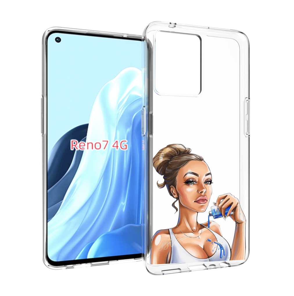 

Чехол MyPads девушка-пролила-краску женский для OPPO RENO 7 4G, Прозрачный, Tocco