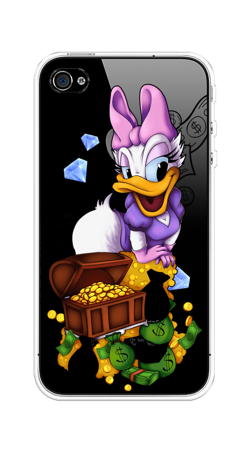 

Чехол на Apple iPhone 4 "Rich Daisy Duck", Коричневый;белый;фиолетовый, 10150-6