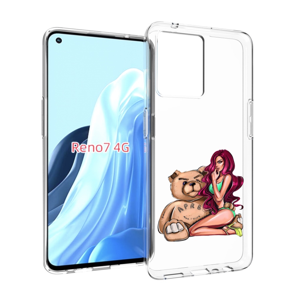 

Чехол MyPads девушка-с-большим-плюшевым-мишкой для OPPO RENO 7 4G, Прозрачный, Tocco