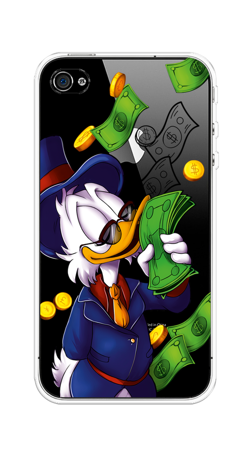 

Чехол на Apple iPhone 4 "Scrooge McDuck with Money", Синий;зеленый;белый, 10150-6