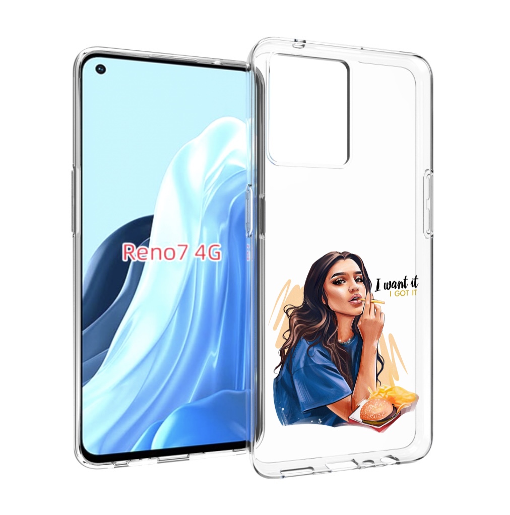 

Чехол MyPads девушка-с-едой-и-сигаретой женский для OPPO RENO 7 4G, Прозрачный, Tocco