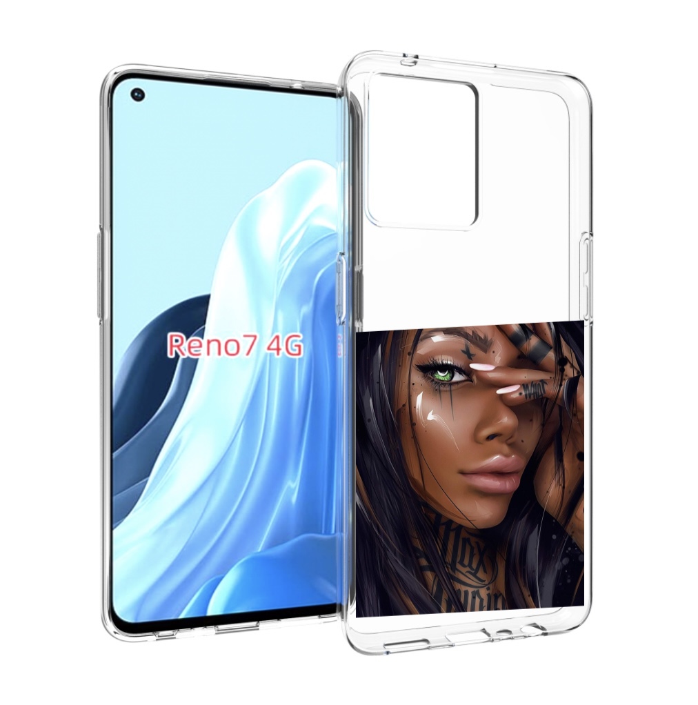 

Чехол MyPads девушка-с-зелеными-глазами-яркими для OPPO RENO 7 4G, Прозрачный, Tocco