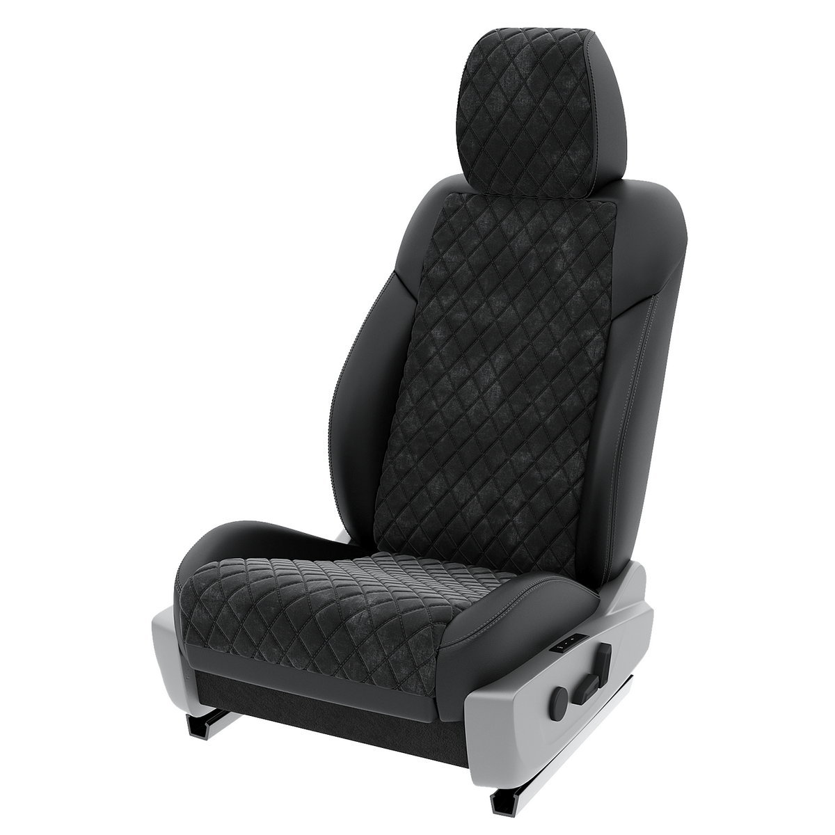 

Чехлы на сиденья Automobiler для Skoda Octavia A5 2 A-A-1447F2S350 Алькантара ромб Черный, A-A-1447