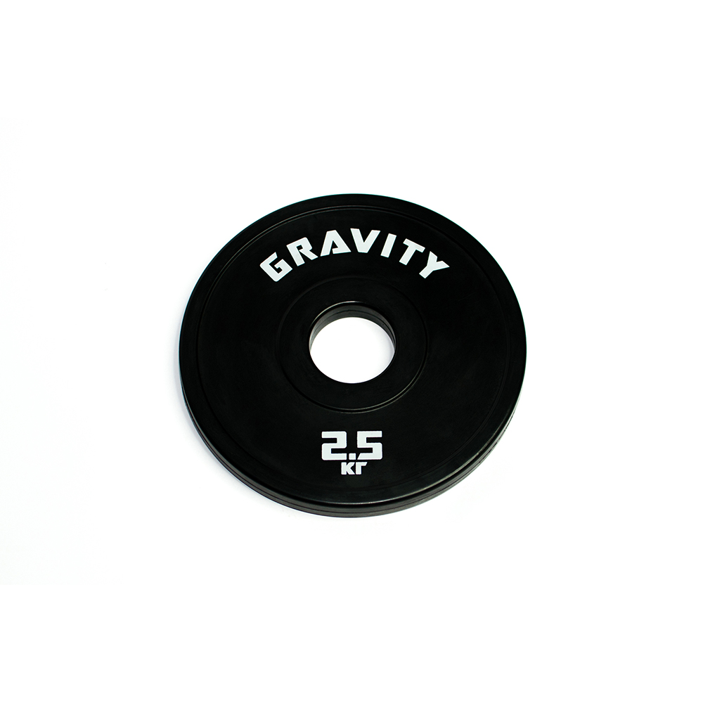 Каучуковый диск Gravity, черный, белый лого, 2.5 кг