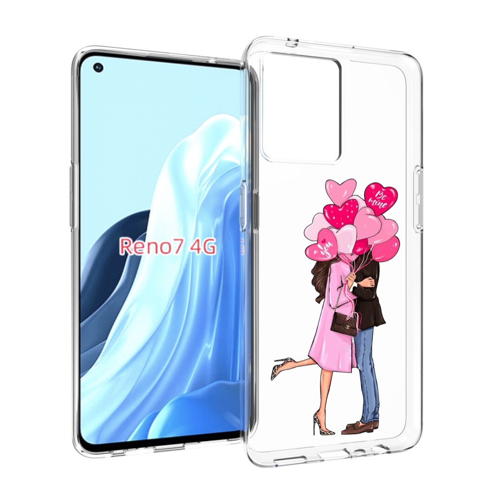 

Чехол MyPads девушка-с-парнем-сердечки женский для OPPO RENO 7 4G, Прозрачный, Tocco