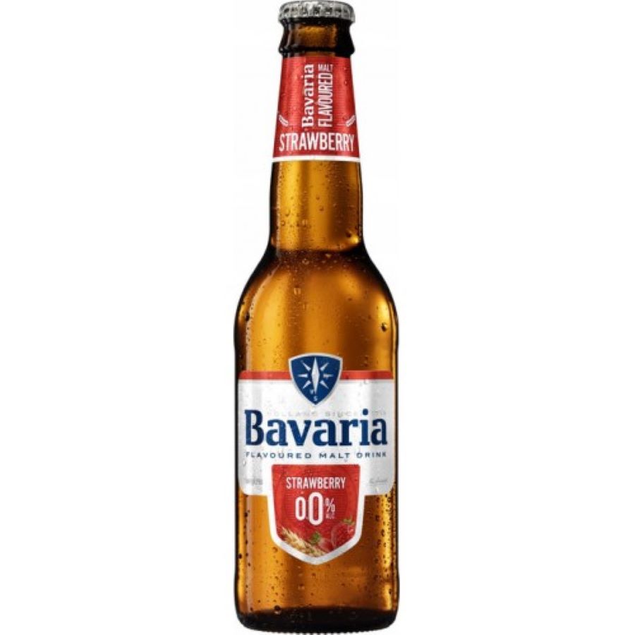 Пиво светлое фильтрованное Bavaria Strawberry безалкогольное, 0,33 л х 8 шт