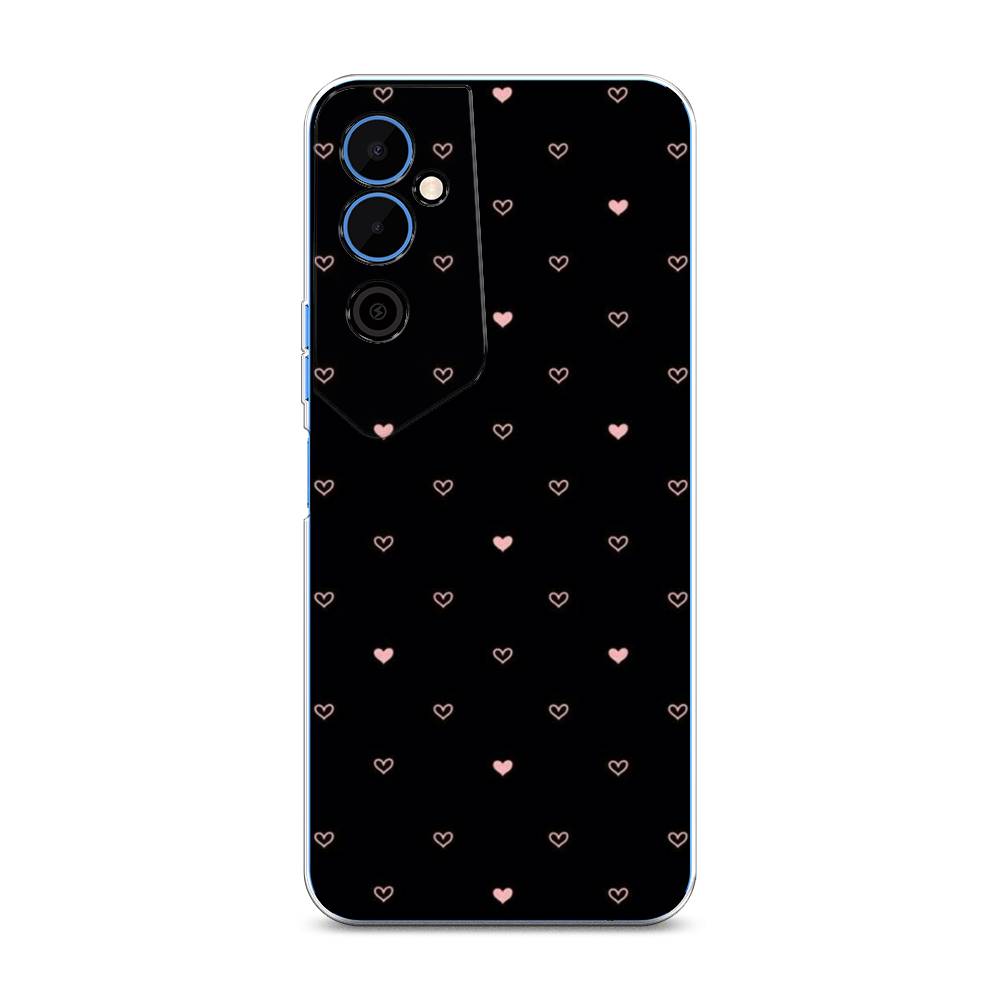 

Чехол Awog на Tecno Pova Neo 2 / Техно Пова Нео 2 "Черный фон и сердечки", Розовый;серый;черный