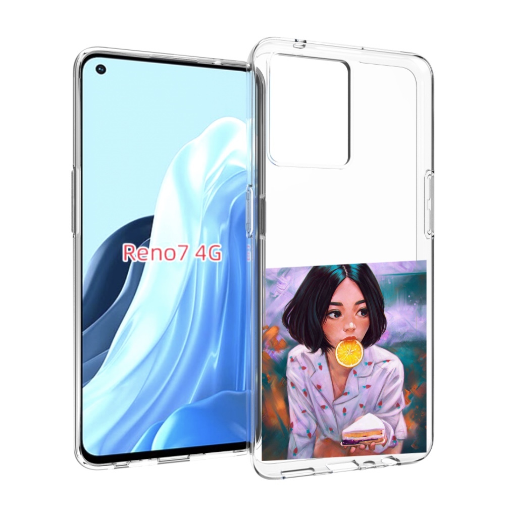 

Чехол MyPads девушка-с-чизкейком женский для OPPO RENO 7 4G, Прозрачный, Tocco