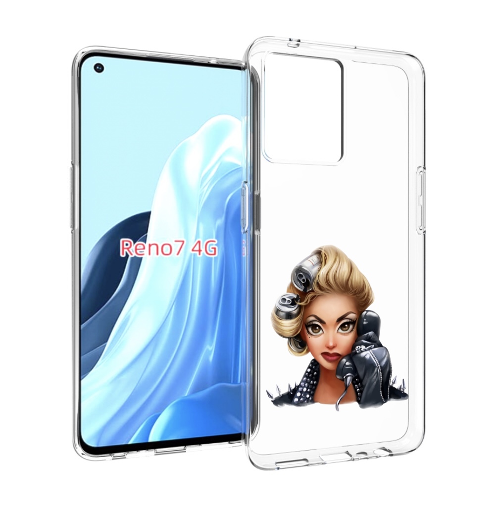 

Чехол MyPads девушка-смайлик-с-телефоном женский для OPPO RENO 7 4G, Прозрачный, Tocco