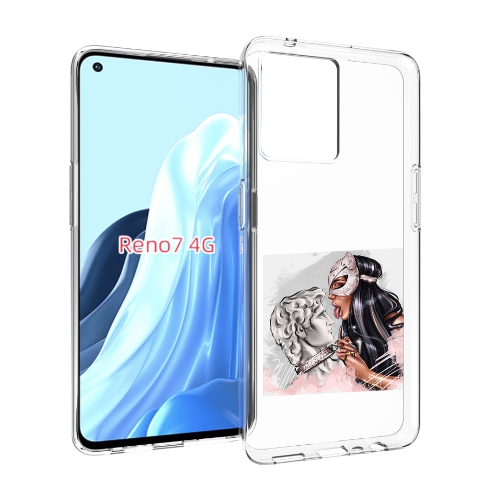 

Чехол MyPads девушка-флирт женский для OPPO RENO 7 4G, Прозрачный, Tocco
