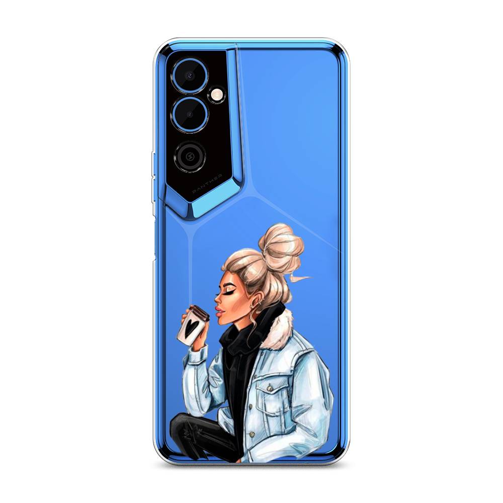 

Чехол Awog на Tecno Pova Neo 2 / Техно Пова Нео 2 "Cute girl", Коричневый;бежевый