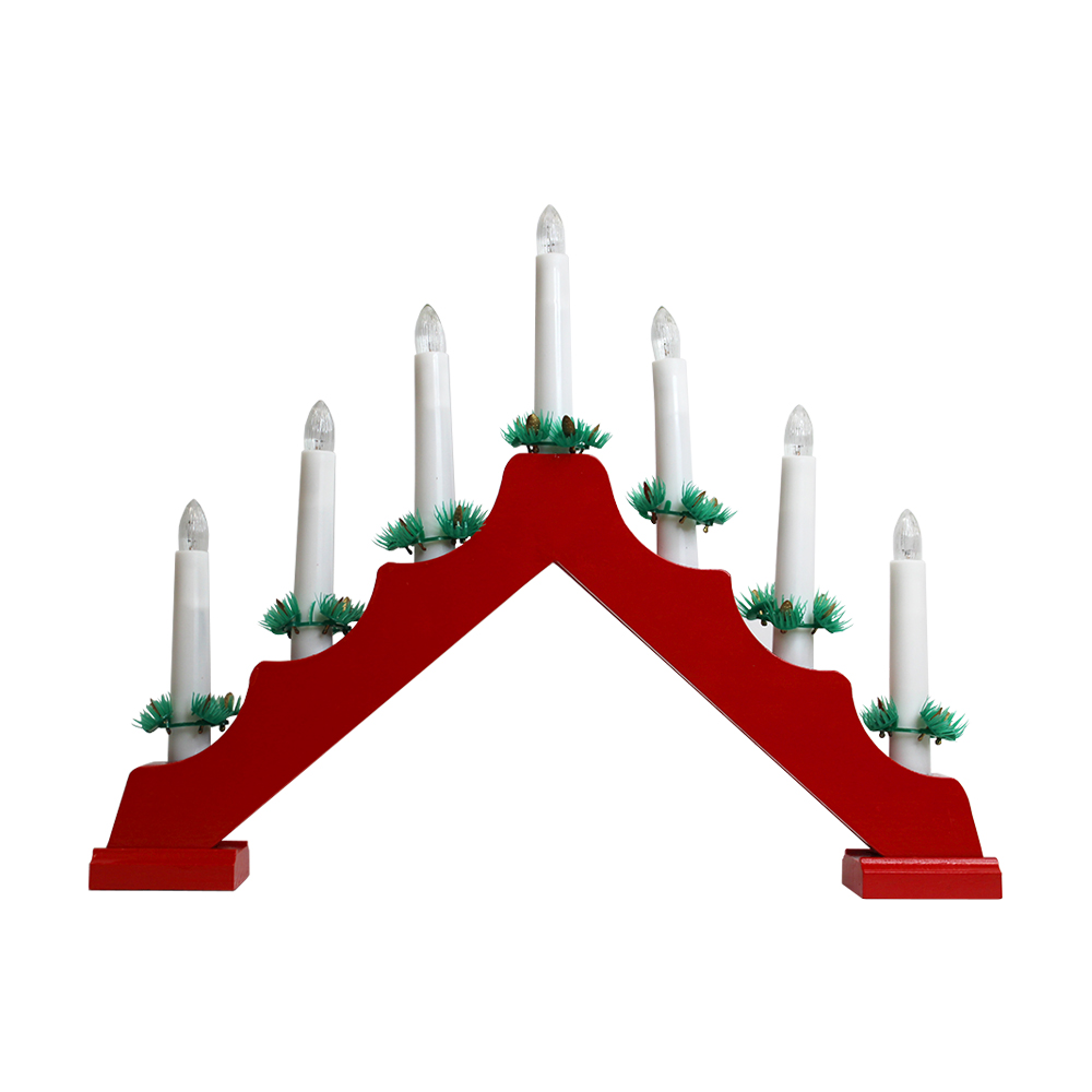 фото Светильник горка рождественская треугольная, красное дерево, 7 свечей, 859327-r lejinming lighting acs