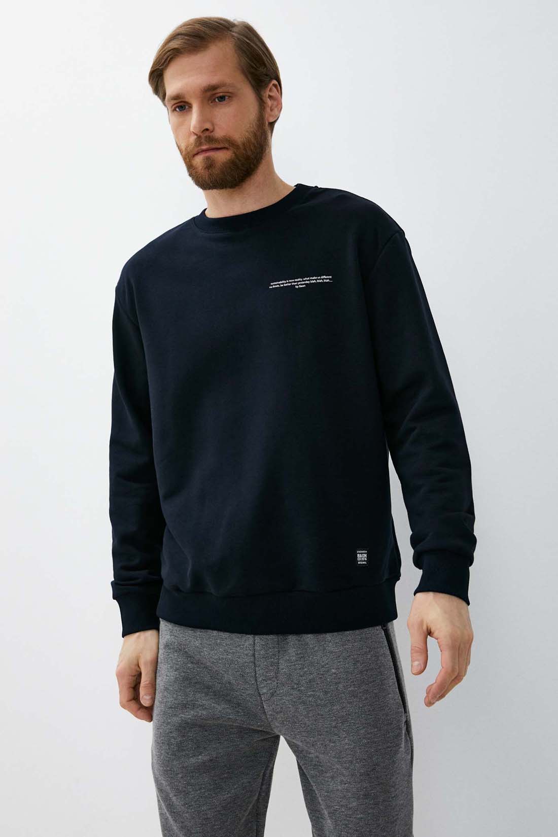 

Свитшот мужской Baon B6122011 синий 2XL, B6122011