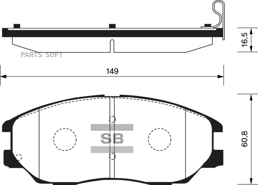 

Колодки дисковые п.\ Hyundai XG 350, Ssangyong Rodius 2.7/3.5i V6 03> SP1161SNS =1085 02, SP1161