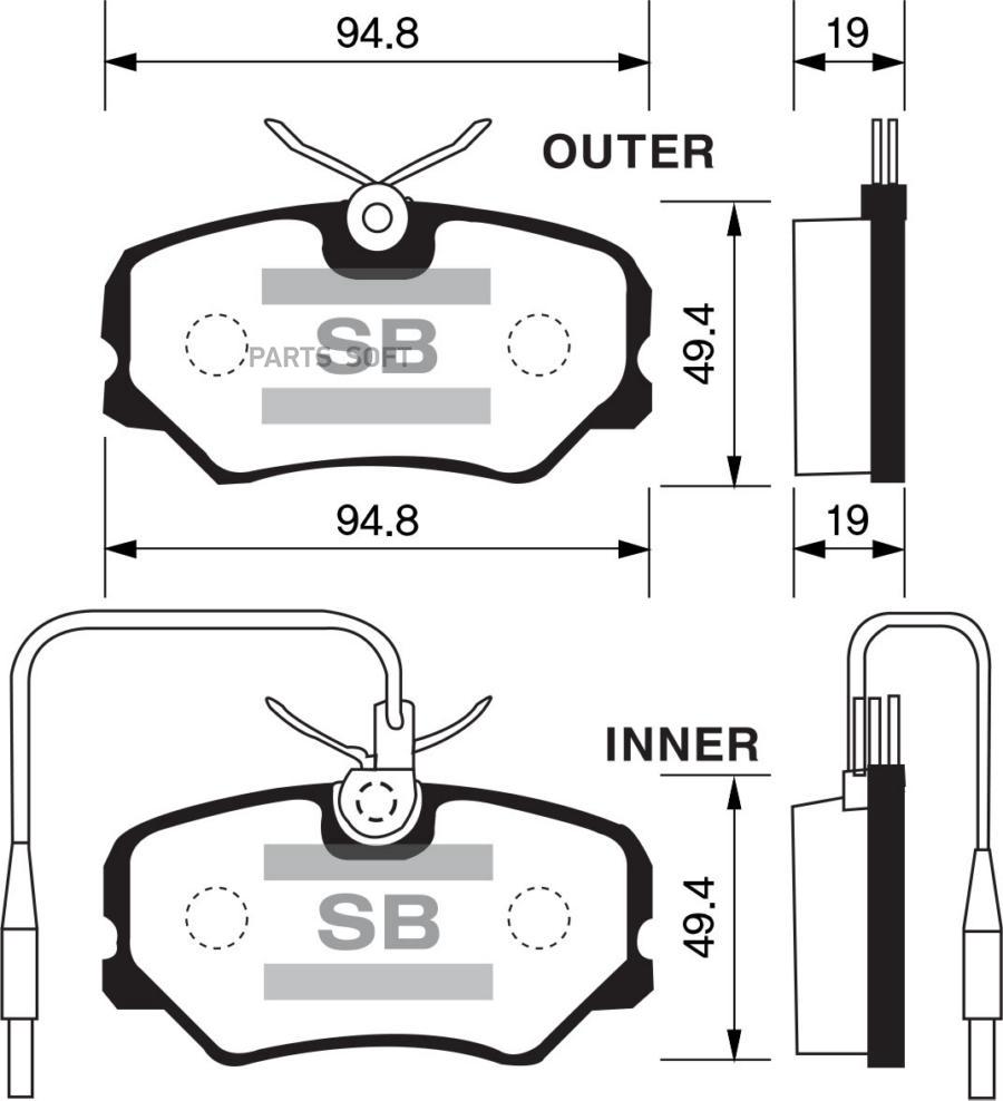 

Колодки дисковые передние \ Peugeot 405 1.4-1.9D 87-95 HI-Q SP1180, SP1180