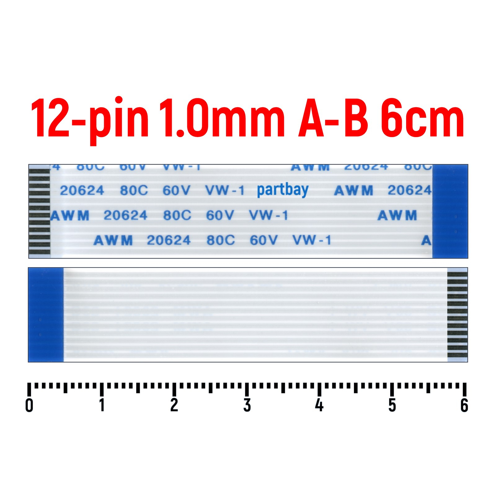 

Шлейф FFC 12-pin Шаг 1.0mm Длина 6cm