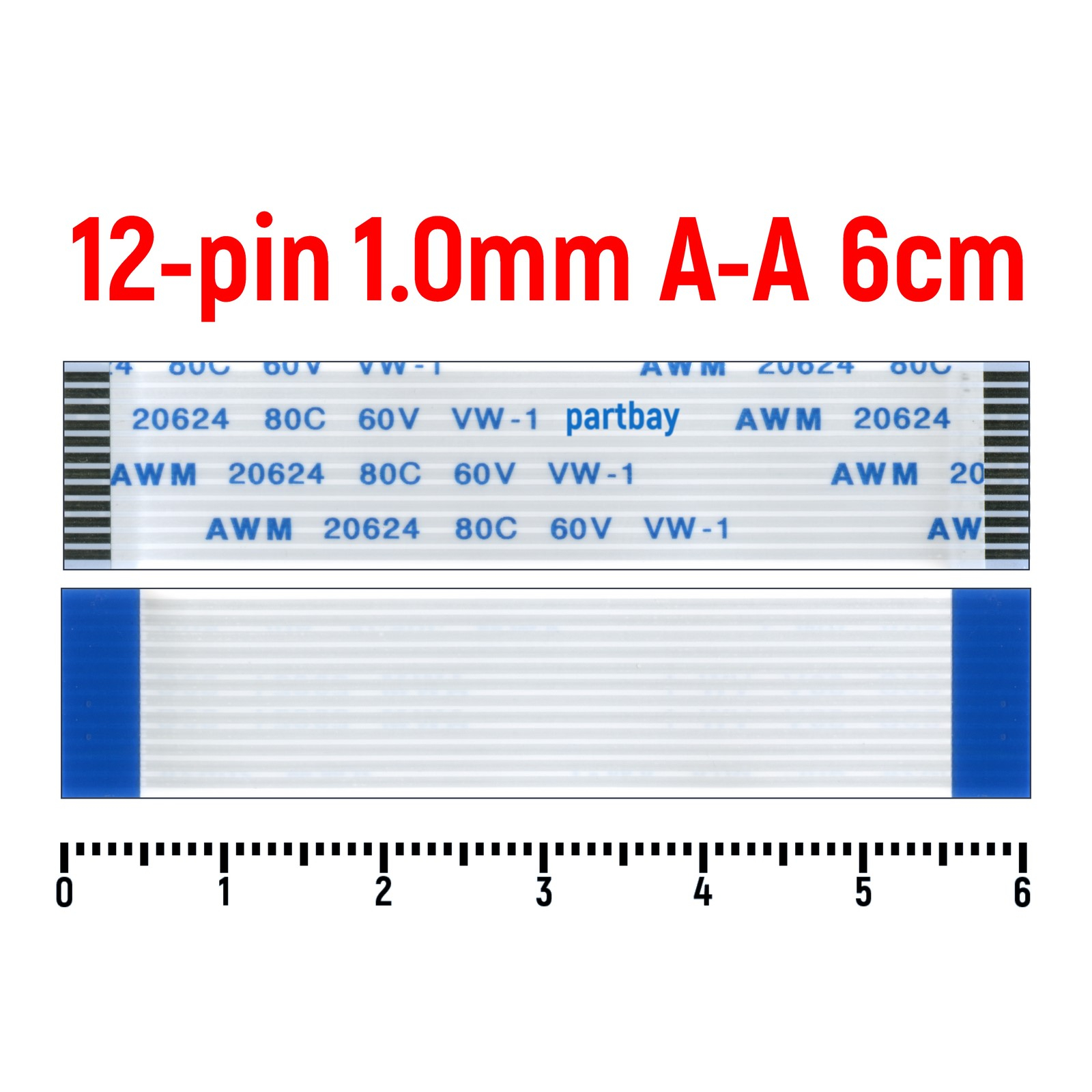 

Шлейф FFC 12-pin Шаг 1.0mm Длина 6cm