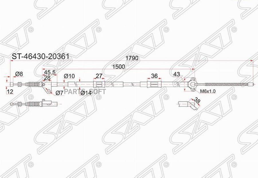 

Трос Ручника Ty Corona/Caldina T19/21 2Wd Бара