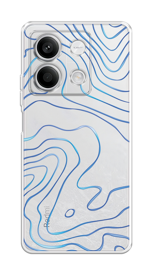 

Чехол на Xiaomi Redmi Note 13 5G "Blue lines", Прозрачный;синий, 320050-1
