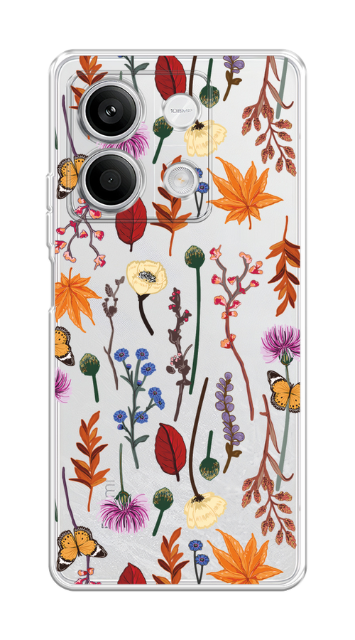 

Чехол на Xiaomi Redmi Note 13 5G "Orange Purple flowers", Оранжевый;красный;розовый;желтый;прозрачный, 320050-1