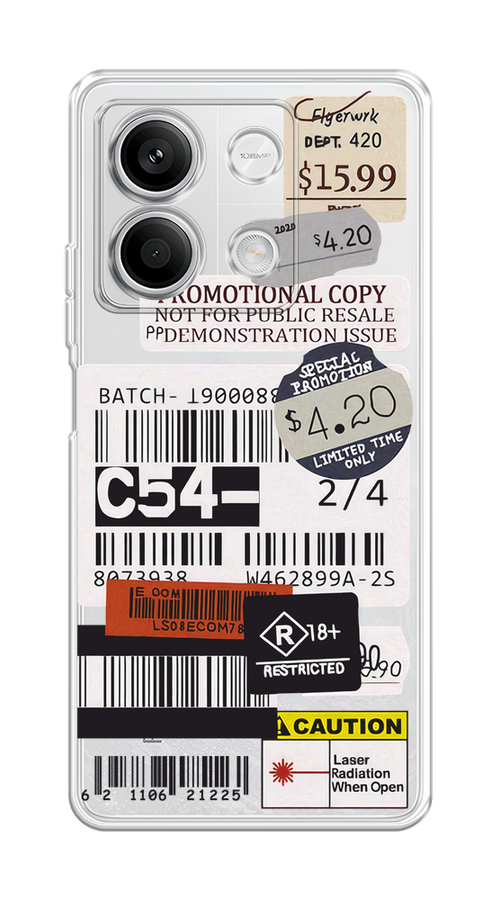 

Чехол на Xiaomi Redmi Note 13 5G "Flight to Paris", Серый;бежевый, 320050-1