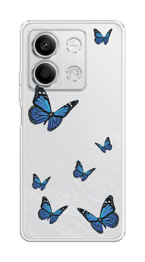 

Чехол на Xiaomi Redmi Note 13 5G "Blue butterflies", Синий;черный, 320050-1