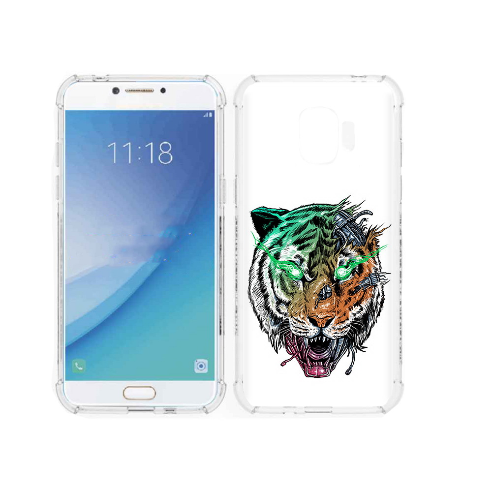

Чехол MyPads Tocco для Samsung Galaxy J2 Pro (2018) робо-тигр (PT226925.585.584), Прозрачный, Tocco