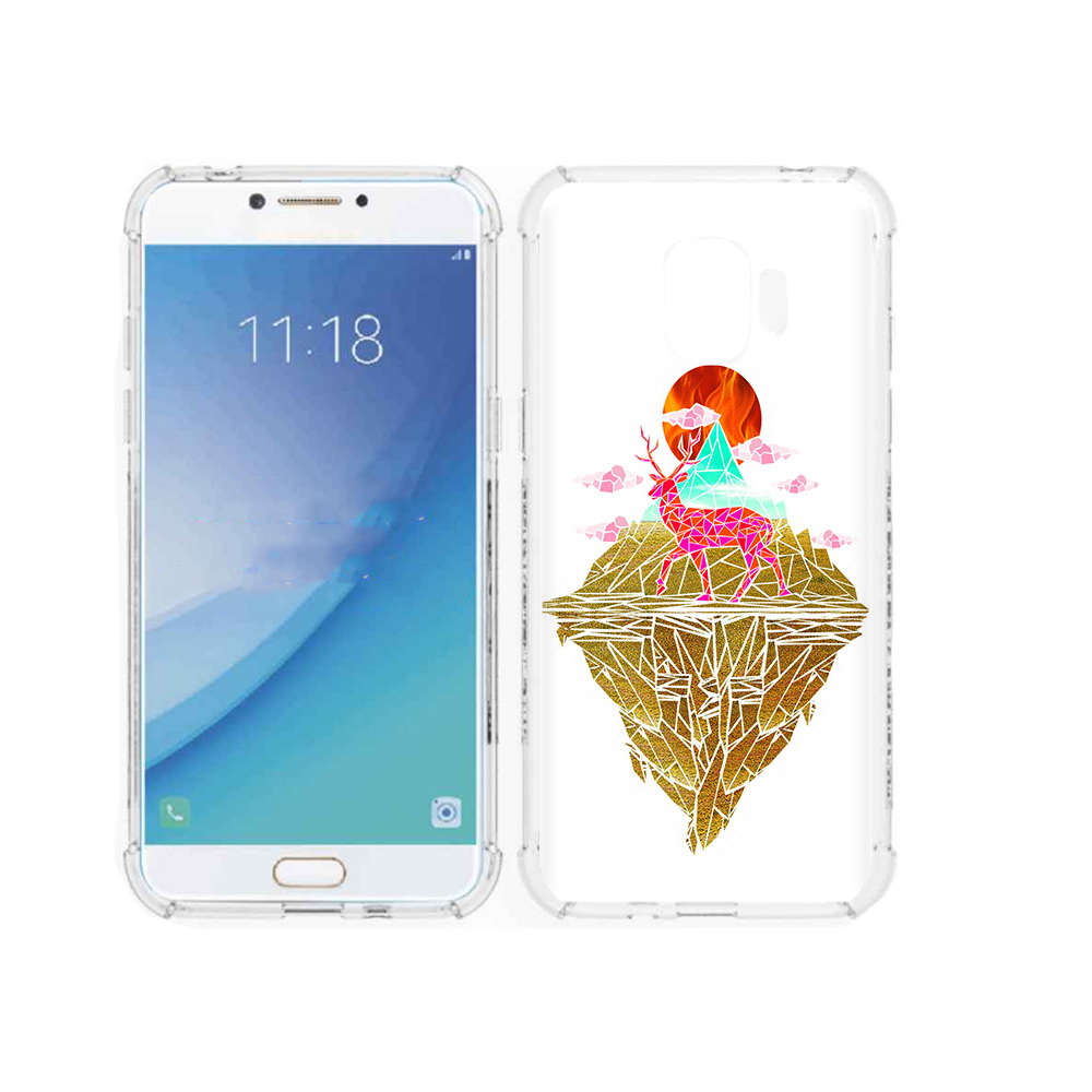 Чехол MyPads Tocco для Samsung Galaxy J2 Pro (2018) розовый олень абстракция