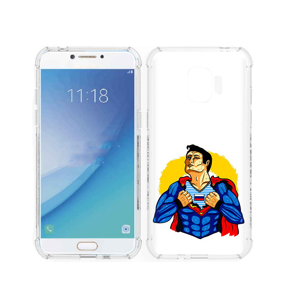 

Чехол MyPads Tocco для Samsung Galaxy J2 Pro (2018) русский супермен (PT226925.585.591), Прозрачный, Tocco