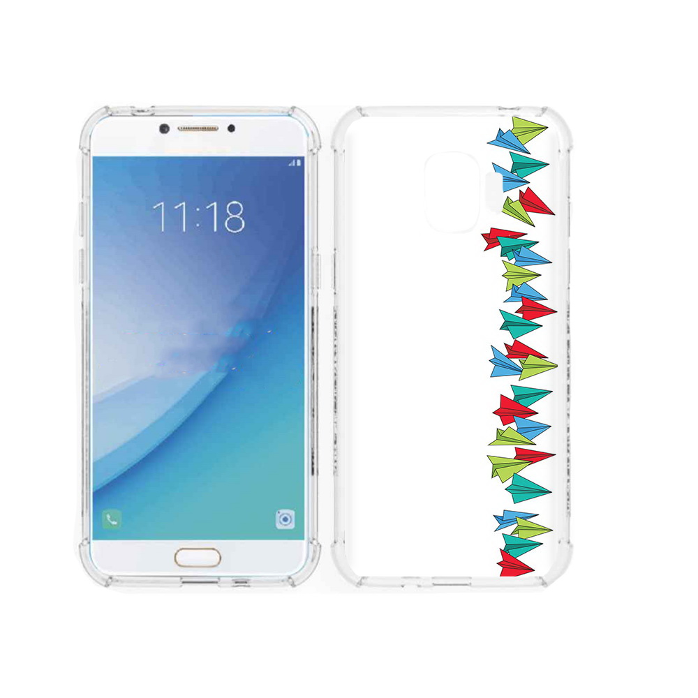 

Чехол MyPads Tocco для Samsung Galaxy J2 Pro (2018) самолетики из листочков, Прозрачный, Tocco