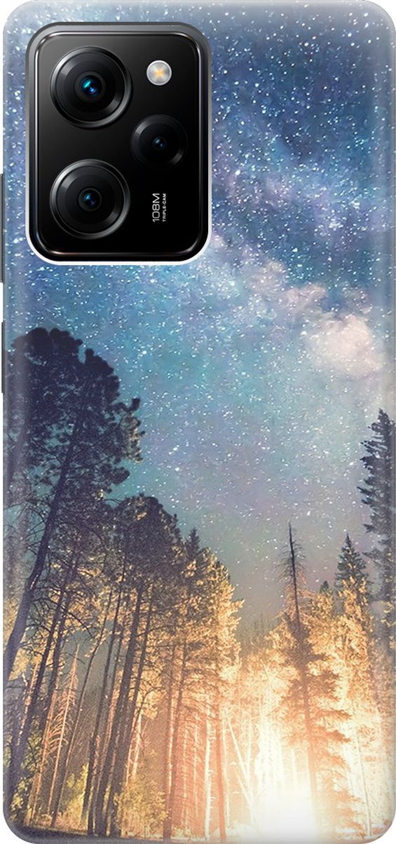 

Силиконовый чехол на Poco X5 Pro 5G с принтом "Млечный путь", Синий;черный, 158254