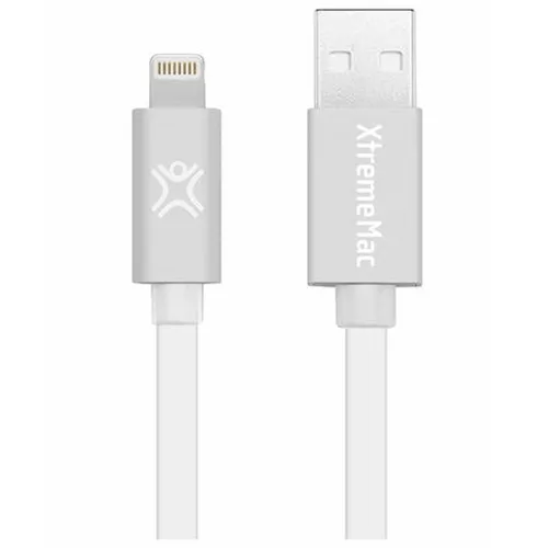 фото Кабель xtrememac lightning to usb flat led 1,2 м белый/серебристый (xcl-fld-83)