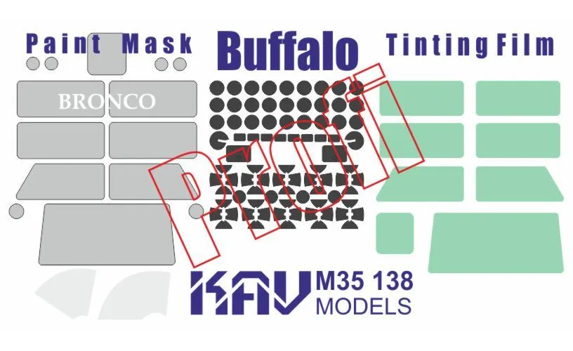 

Окрасочная маска KAV models 1/35 на остекление Buffalo MPCV Bronco M35 138