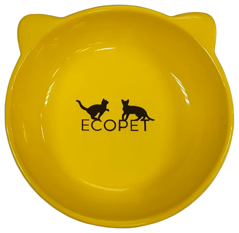 

Миска EcoPet круглая, желтый, 0,2 л