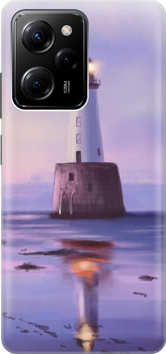 

Силиконовый чехол на Poco X5 Pro 5G с принтом "Маяк", Синий;фиолетовый, 158250