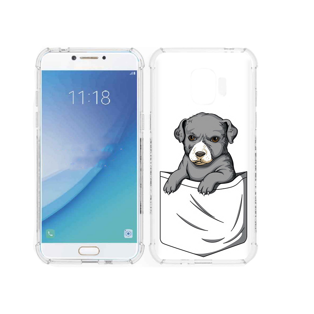 

Чехол MyPads Tocco для Samsung Galaxy J2 Pro (2018) собачка в кармане (PT226925.585.611), Прозрачный, Tocco
