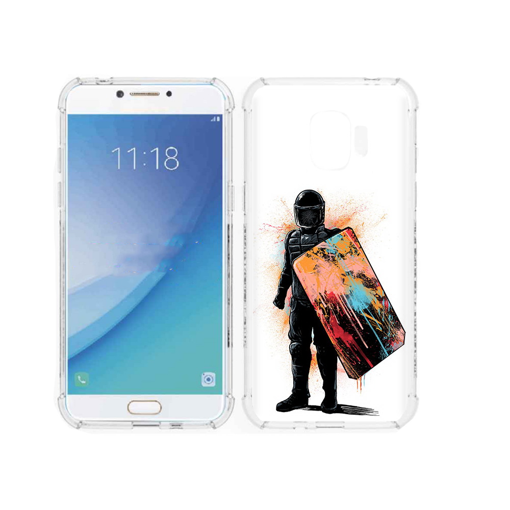 

Чехол MyPads Tocco для Samsung Galaxy J2 Pro (2018) солдат с красочным щитом, Прозрачный, Tocco