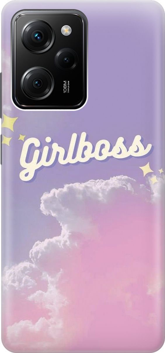 

Силиконовый чехол на Poco X5 Pro 5G с принтом "Девушка-Босс", Белый;розовый, 158256