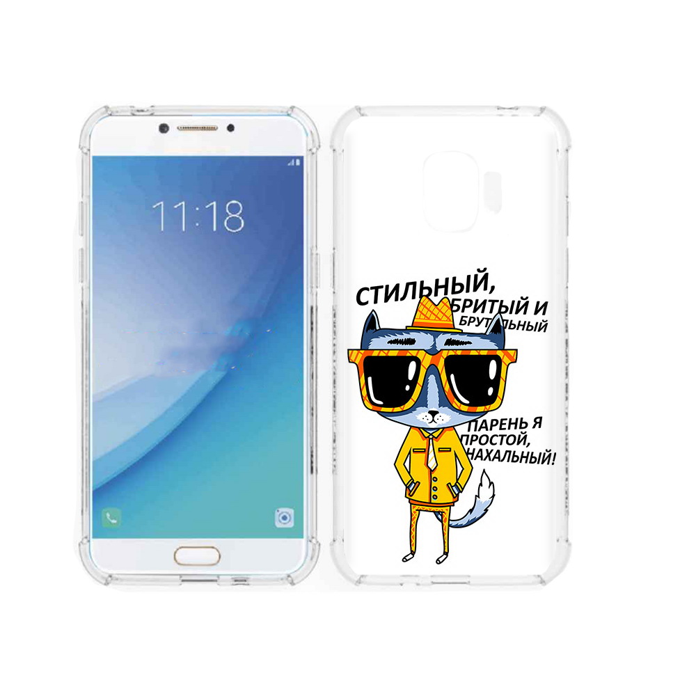 

Чехол MyPads Tocco для Samsung Galaxy J2 Pro (2018) стильный кот (PT226925.585.625), Прозрачный, Tocco