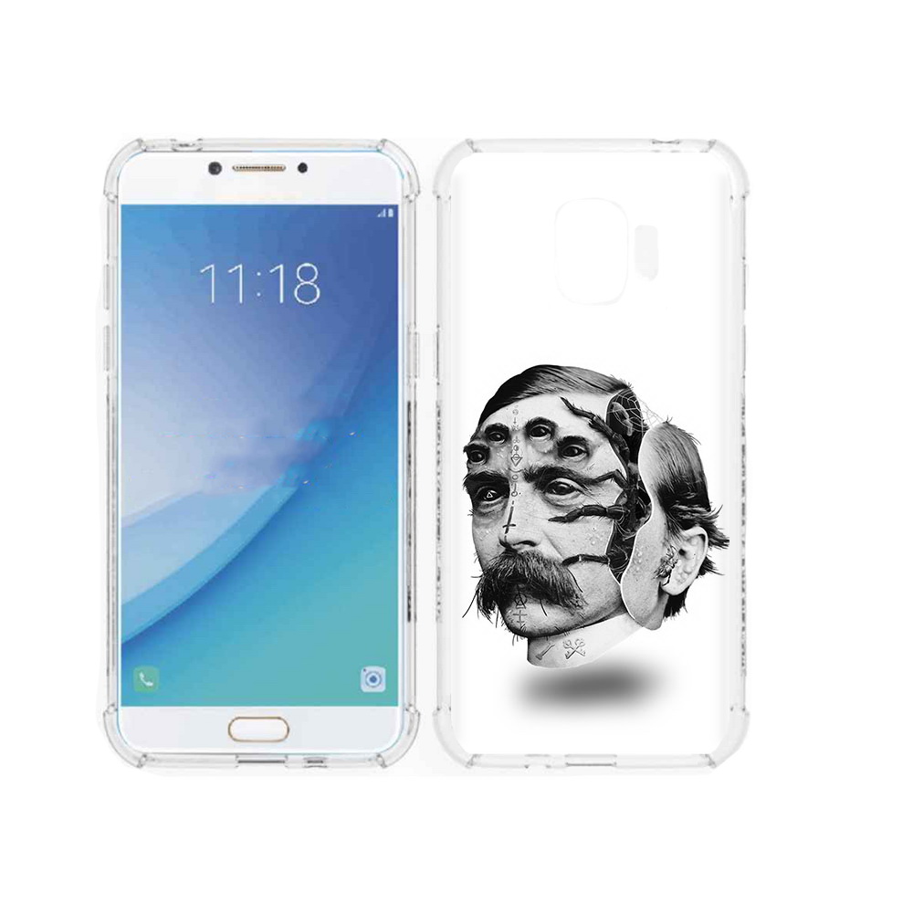 

Чехол MyPads Tocco для Samsung Galaxy J2 Pro (2018) страшное лицо мужчины, Прозрачный, Tocco