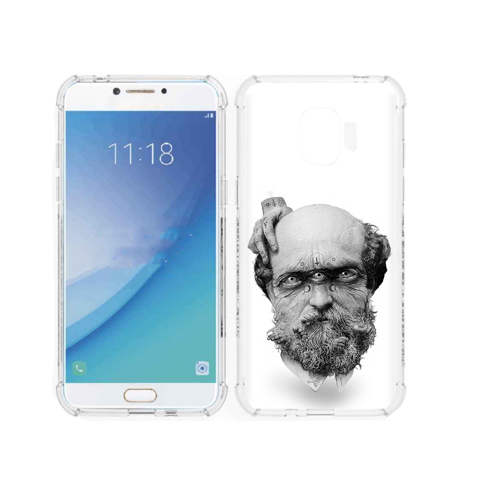 

Чехол MyPads Tocco для Samsung Galaxy J2 Pro (2018) страшный бородатый мужчина абстракция, Прозрачный, Tocco