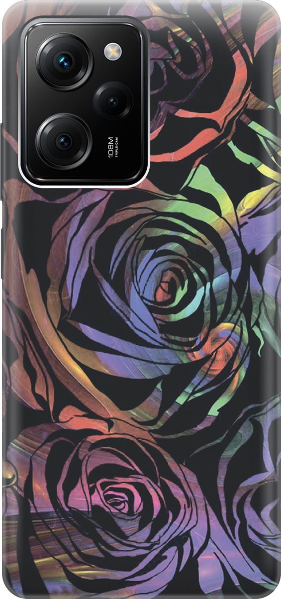 

Силиконовый чехол на Poco X5 Pro 5G с принтом "Мрачные розы", Фиолетовый;черный, 158250