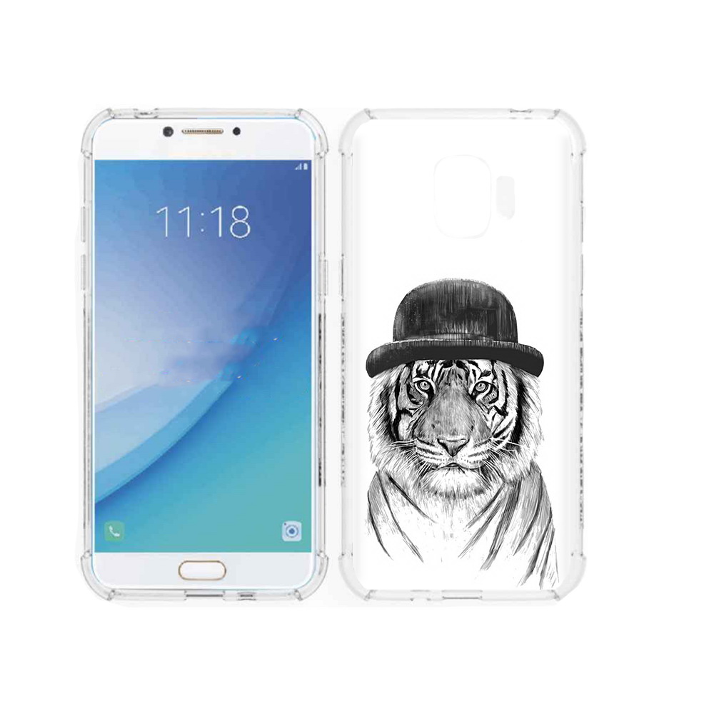 

Чехол MyPads Tocco для Samsung Galaxy J2 Pro (2018) тигр британец (PT226925.585.641), Прозрачный, Tocco