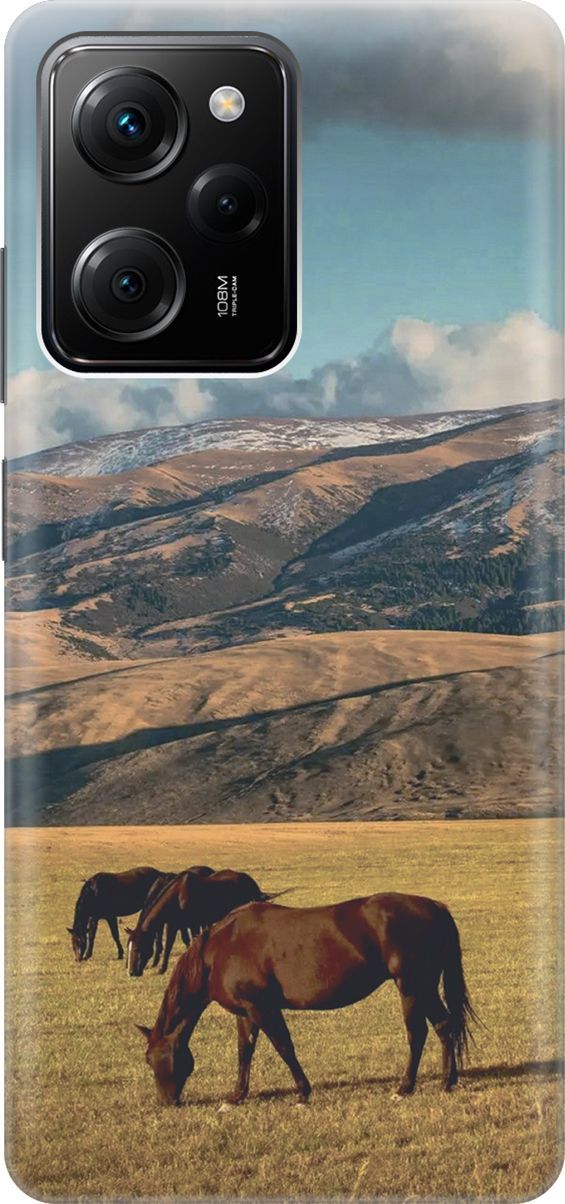 

Силиконовый чехол на Poco X5 Pro 5G с принтом "Пастбище", Бежевый;коричневый, 158253