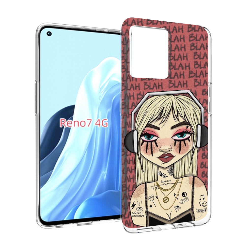 

Чехол MyPads дерзкая-девушка-в-наушниках женский для OPPO RENO 7 4G, Прозрачный, Tocco