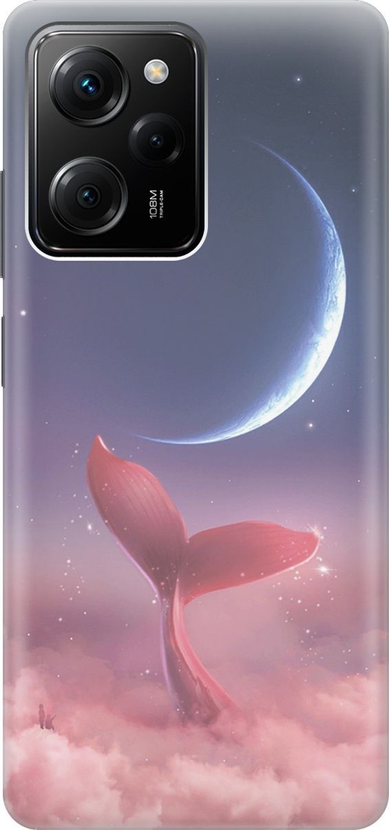 

Силиконовый чехол на Poco X5 Pro 5G с принтом "Небесный кит", Розовый;синий, 158247