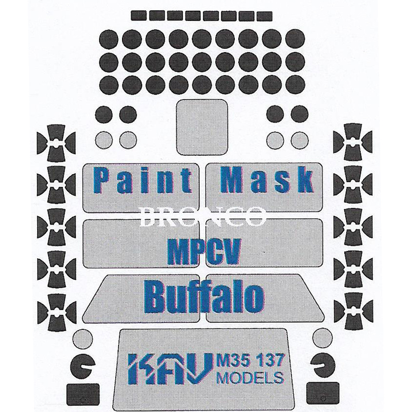 

Окрасочная маска KAV models 1/35 на остекление Bufallo MPCV Bronco M35 137