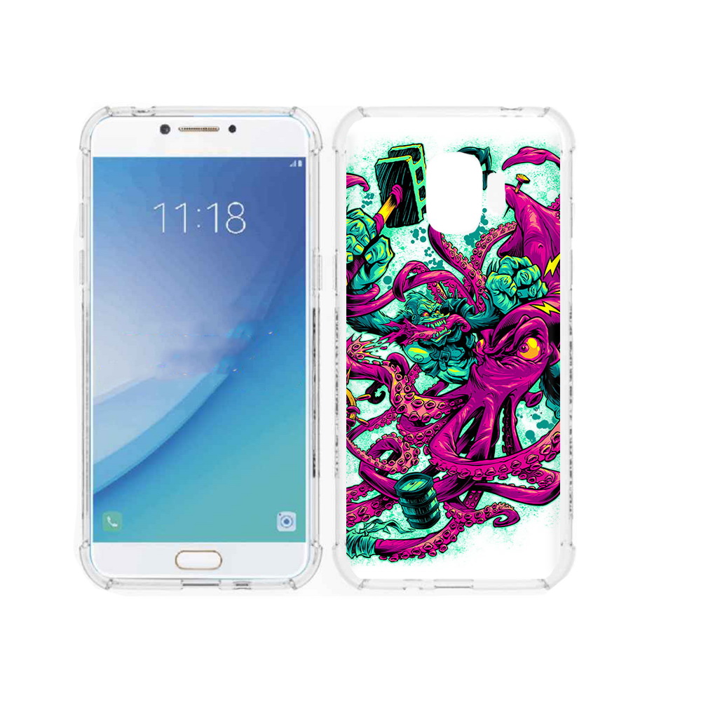 

Чехол MyPads Tocco для Samsung Galaxy J2 Pro (2018) фиолетовый кракен (PT226925.585.657), Прозрачный, Tocco