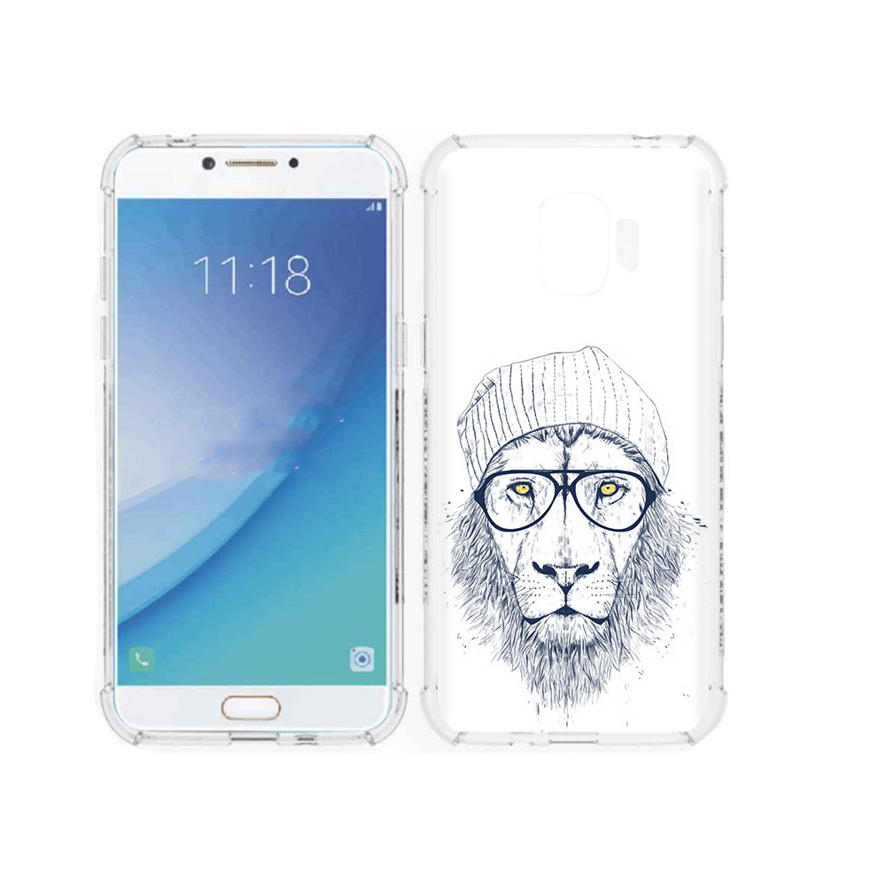 

Чехол MyPads Tocco для Samsung Galaxy J2 Pro (2018) хиппи лев (PT226925.585.663), Прозрачный, Tocco