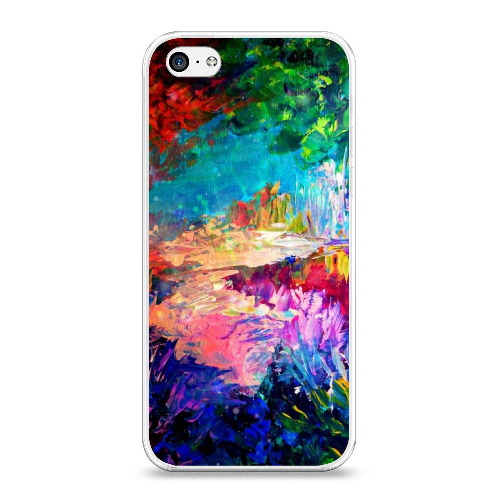 

Чехол на Apple iPhone 5C "Лес-гуашь", Синий;розовый;зеленый, 10250-4